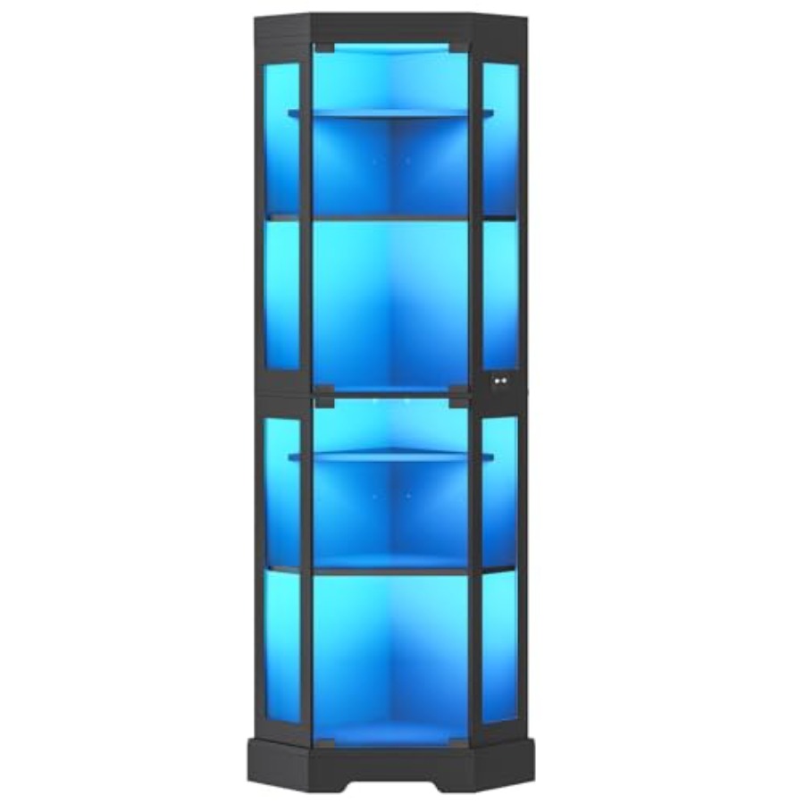 Glass Cabinet Display - Armário de canto com portas de