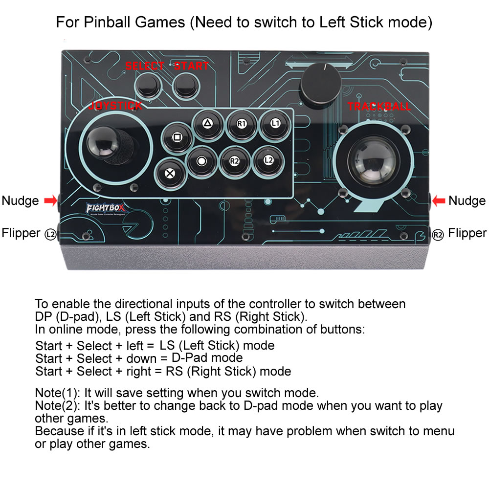 Trackball Controller Arcade - FightBox R10-PRO Joystick de Luta Arcade