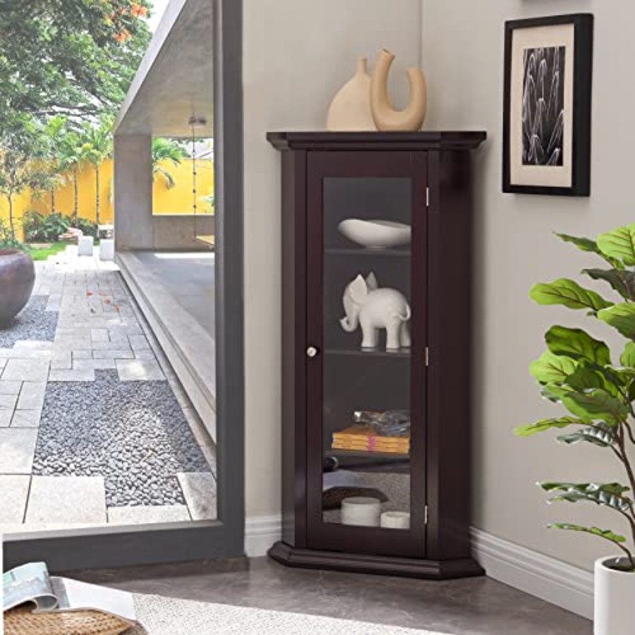 Glass Cabinet Display - Armário de canto para sala de