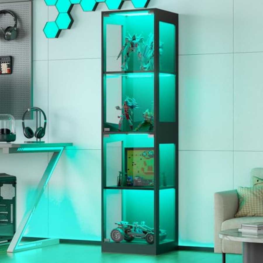 Glass Cabinet Display - Armário de vidro com luzes RGB