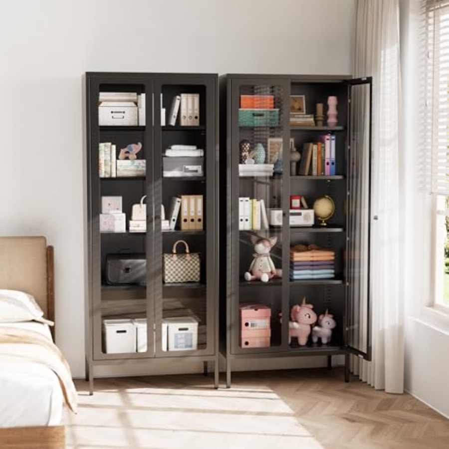 Glass Cabinet Display - Armário Expositor de Metal com Portas