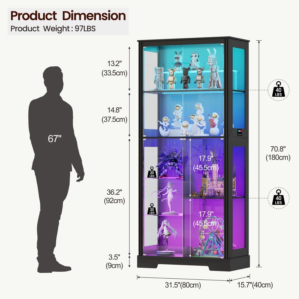 Armário Expositor de Canto Ilu - Glass Cabinet Display avaliação e preço