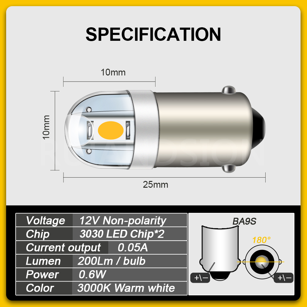 4PCS 6.3V BA9S 2 SMD 3030 LED  - Pinball Machine avaliação e preço
