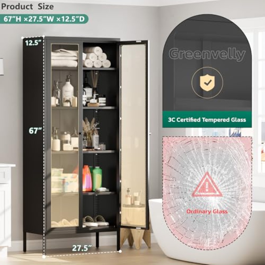 Armário Expositor de Metal com - Glass Cabinet Display avaliação e preço
