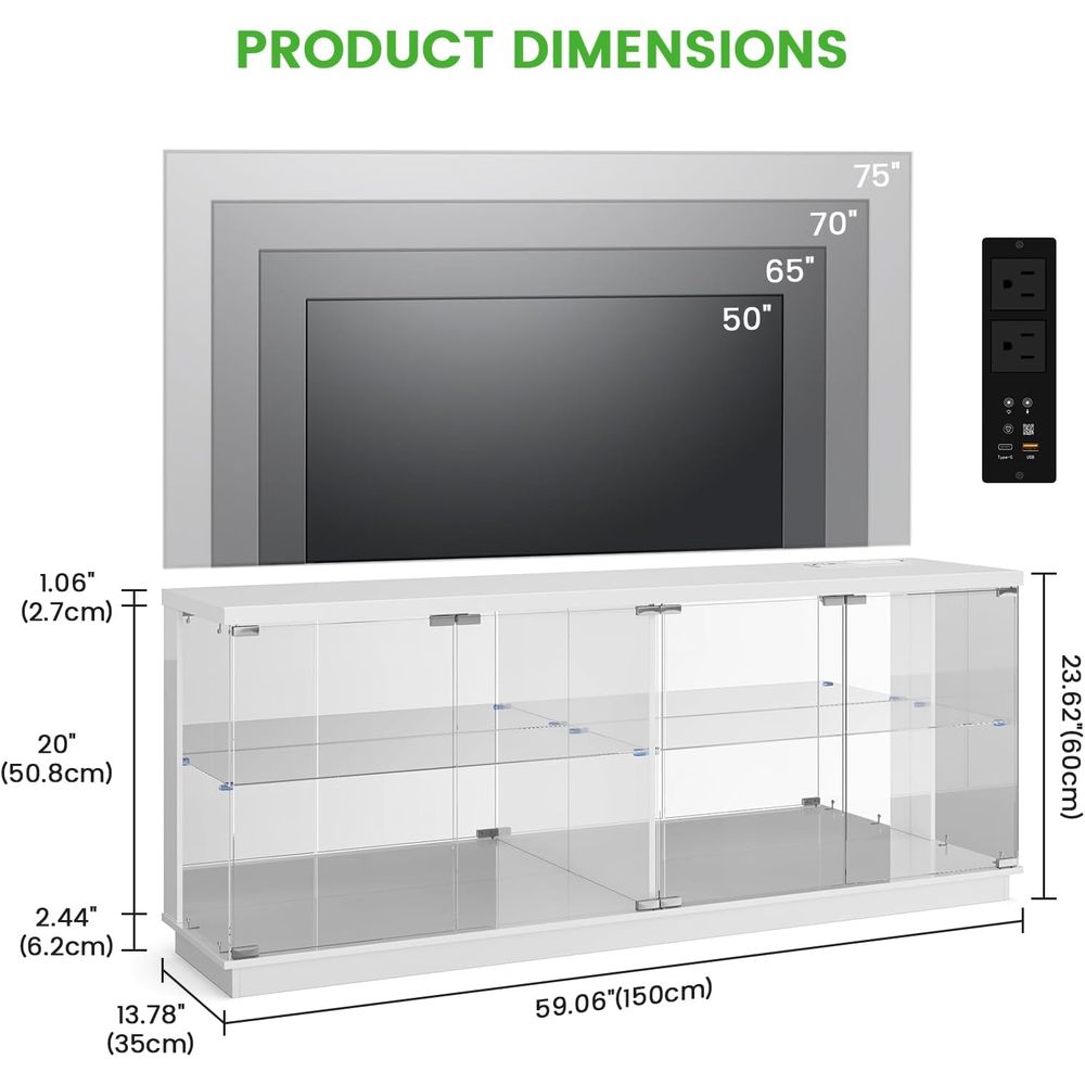 Suportes para TV de Vidro de 7 - Glass Cabinet Display avaliação e preço